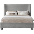 Meridian Furniture Penny Light Grey Chenille Fabric Queen Bed