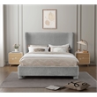 Meridian Furniture Penny Light Grey Chenille Fabric Queen Bed