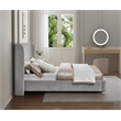 Meridian Furniture Penny Light Grey Chenille Fabric Queen Bed
