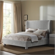 Meridian Furniture Penny Light Grey Chenille Fabric Queen Bed