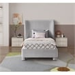 Meridian Furniture Penny Light Grey Chenille Fabric Twin Bed