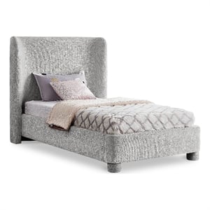 Meridian Furniture Penny Light Grey Chenille Fabric Twin Bed