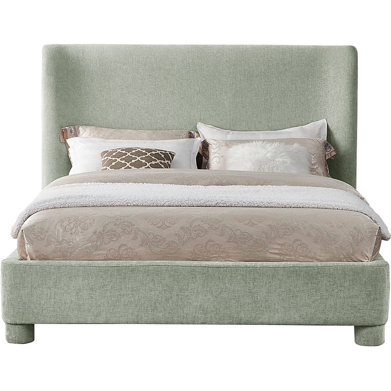 Meridian Furniture Penny Mint Green Chenille Fabric Full Bed