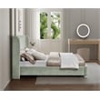 Meridian Furniture Penny Mint Green Chenille Fabric King Bed