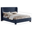 Meridian Furniture Penny Navy Chenille Fabric Full Bed