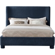 Meridian Furniture Penny Navy Chenille Fabric Queen Bed