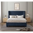 Meridian Furniture Penny Navy Chenille Fabric Queen Bed