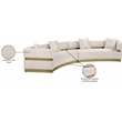 Meridian Furniture Belsa Cream Velvet 2pc. Sectional
