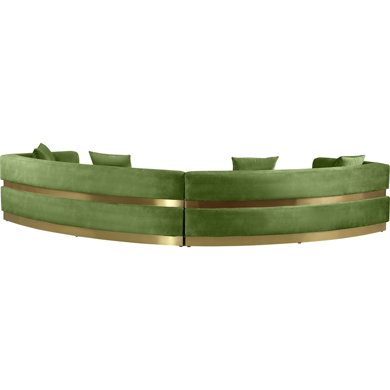 Meridian Furniture Belsa Olive Velvet 2pc. Sectional