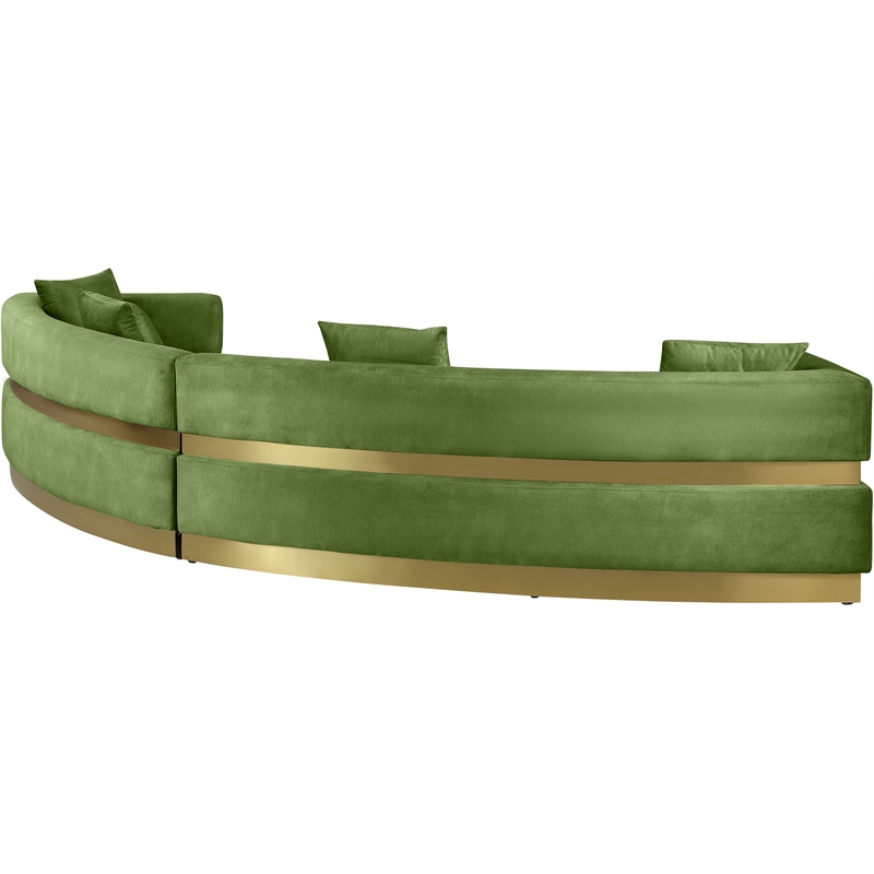 Meridian Furniture Belsa Olive Velvet 2pc. Sectional
