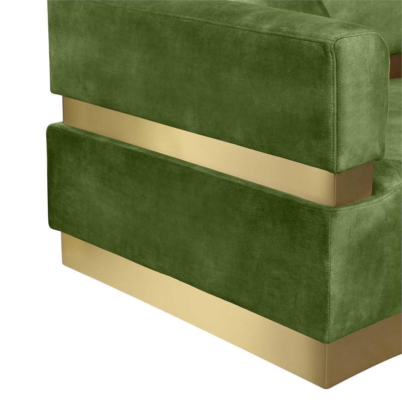 Meridian Furniture Belsa Olive Velvet 2pc. Sectional