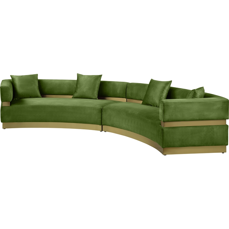 Meridian Furniture Belsa Olive Velvet 2pc. Sectional