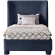 Meridian Furniture Penny Navy Chenille Fabric Twin Bed