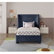 Meridian Furniture Penny Navy Chenille Fabric Twin Bed