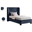Meridian Furniture Penny Navy Chenille Fabric Twin Bed