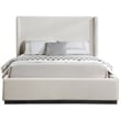 Meridian Furniture Flynn Beige Linen Textured Fabric Queen Bed