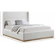 Meridian Furniture Flynn Cream Linen Textured Fabric King Bed