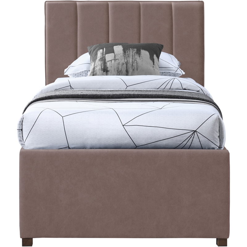 Meridian Furniture Hudson Brown Vegan Leather Twin Trundle Bed