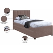 Meridian Furniture Hudson Brown Vegan Leather Twin Trundle Bed