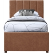 Meridian Furniture Hudson Cognac Vegan Leather Twin Trundle Bed