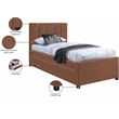 Meridian Furniture Hudson Cognac Vegan Leather Twin Trundle Bed