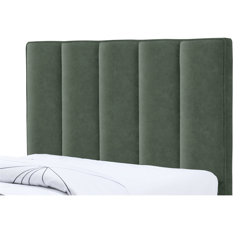Meridian Furniture Hudson Green Vegan Leather Twin Trundle Bed