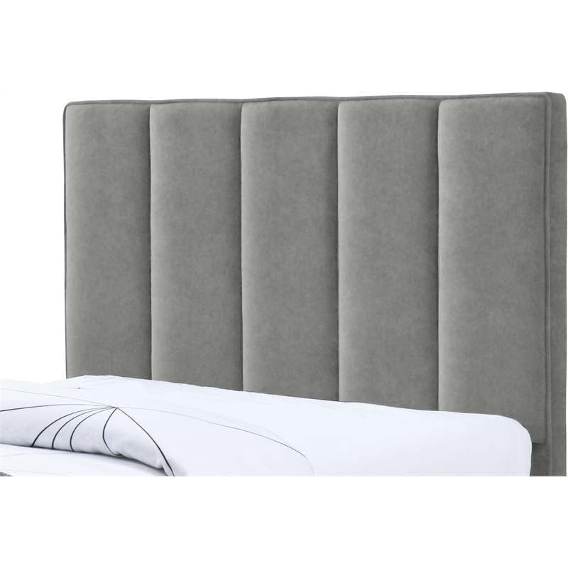 Meridian Furniture Hudson Grey Vegan Leather Twin Trundle Bed