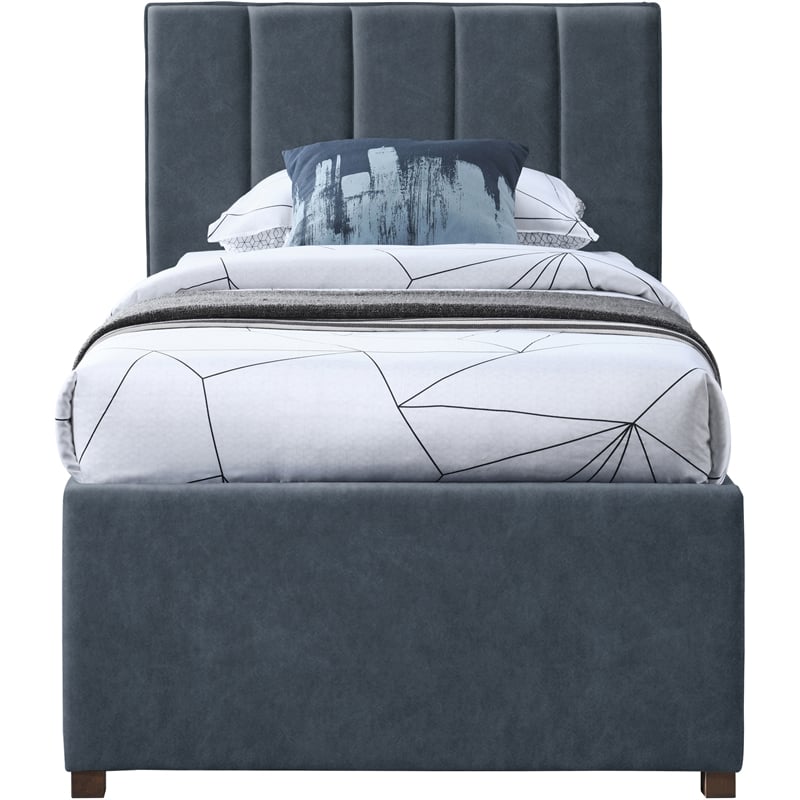 Meridian Furniture Hudson Navy Vegan Leather Twin Trundle Bed