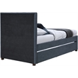 Meridian Furniture Hudson Navy Vegan Leather Twin Trundle Bed