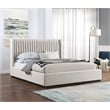 Meridian Furniture Logan Beige Linen Textured Fabric King Bed