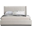 Meridian Furniture Logan Beige Linen Textured Fabric King Bed
