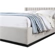 Meridian Furniture Logan Beige Linen Textured Fabric Queen Bed