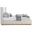 Meridian Furniture Logan Cream Linen Textured Fabric King Bed