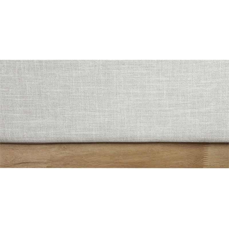 Meridian Furniture Logan Cream Linen Textured Fabric King Bed