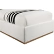 Meridian Furniture Logan Cream Linen Textured Fabric Twin Bed
