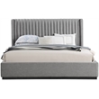 Meridian Furniture Logan Grey Linen Textured Fabric King Bed