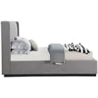 Meridian Furniture Logan Grey Linen Textured Fabric King Bed
