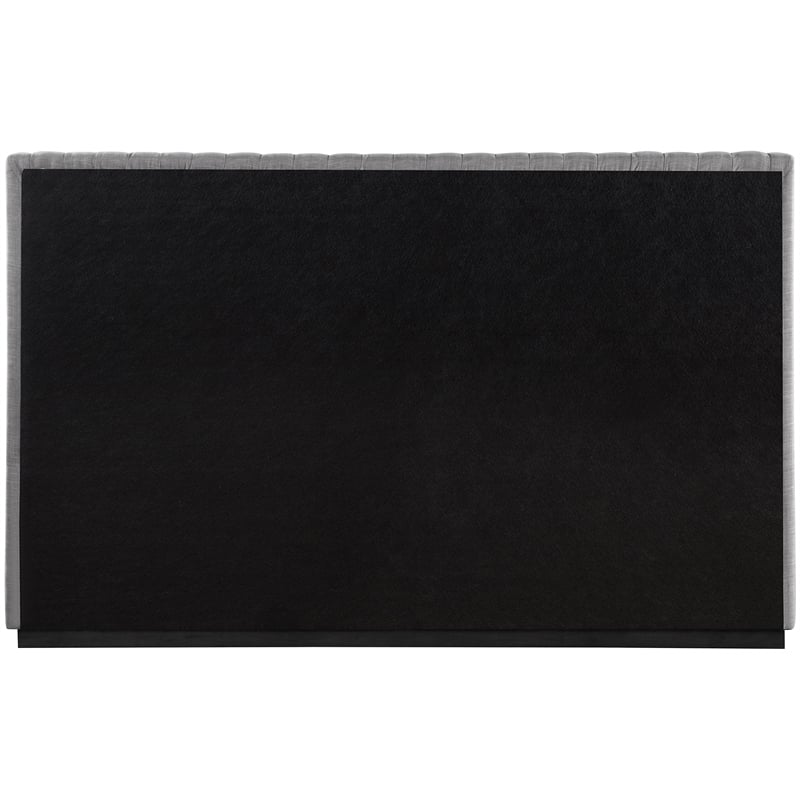 Meridian Furniture Logan Grey Linen Textured Fabric King Bed