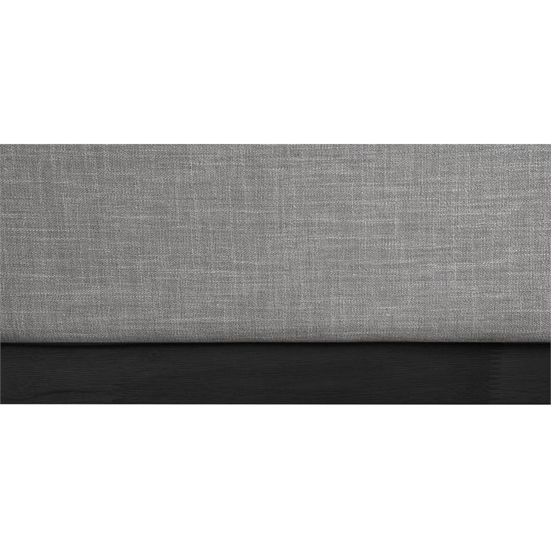 Meridian Furniture Logan Grey Linen Textured Fabric King Bed