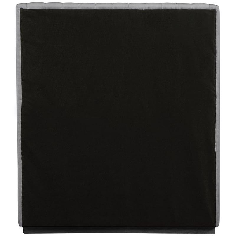 Meridian Furniture Logan Grey Linen Textured Fabric Twin Bed