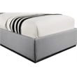 Meridian Furniture Logan Grey Linen Textured Fabric Twin Bed