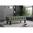 Meridian Furniture Akeela Green Linen Textured Fabric Bench