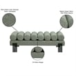 Meridian Furniture Akeela Green Linen Textured Fabric Bench
