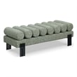 Meridian Furniture Akeela Green Linen Textured Fabric Bench