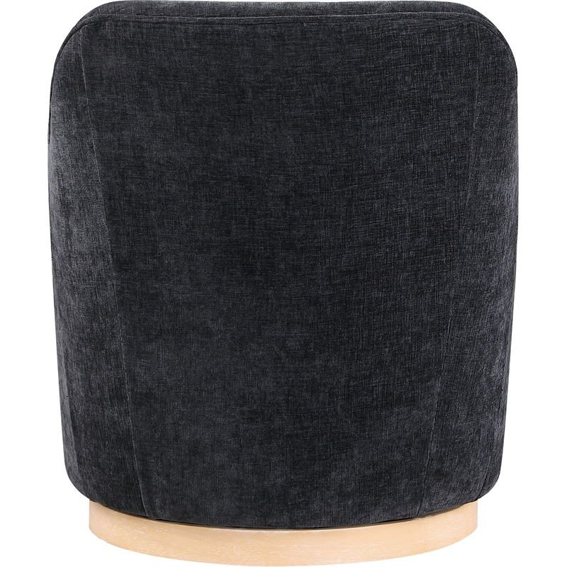 Meridian Furniture Clarita Black Chenille Fabric Swivel Accent Chair