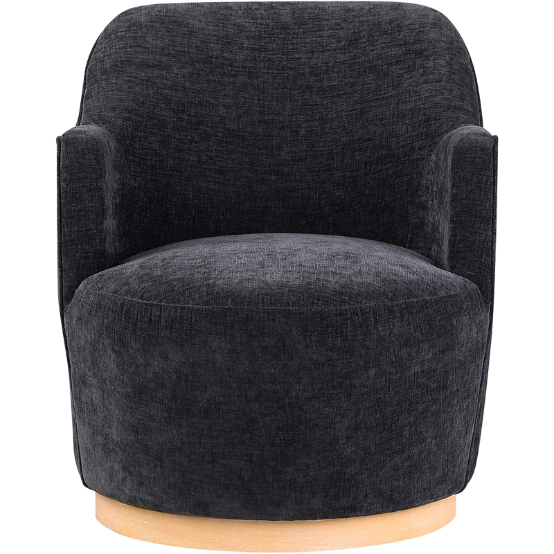 Meridian Furniture Clarita Black Chenille Fabric Swivel Accent Chair