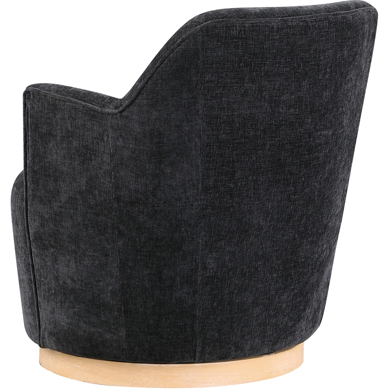 Meridian Furniture Clarita Black Chenille Fabric Swivel Accent Chair