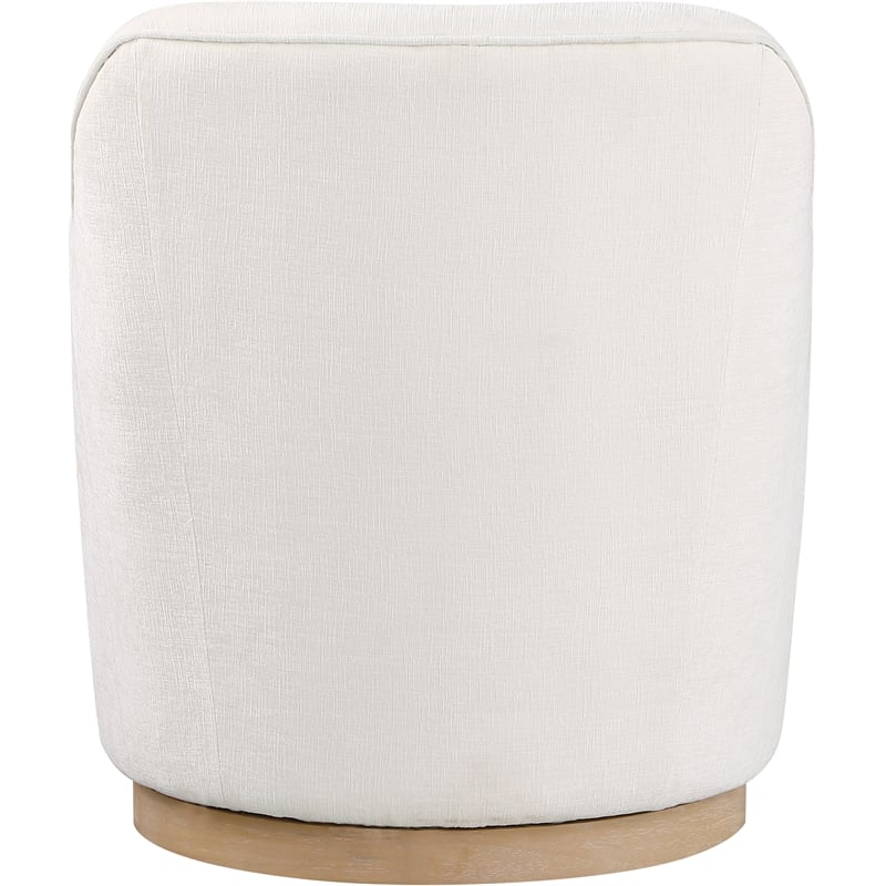 Meridian Furniture Clarita Cream Chenille Fabric Swivel Accent Chair