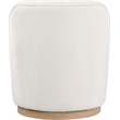 Meridian Furniture Clarita Cream Chenille Fabric Swivel Accent Chair