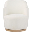 Meridian Furniture Clarita Cream Chenille Fabric Swivel Accent Chair